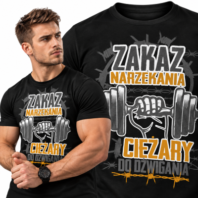 KOSZULKA NA SIŁOWNIĘ ZAKAZ NARZEKANIA